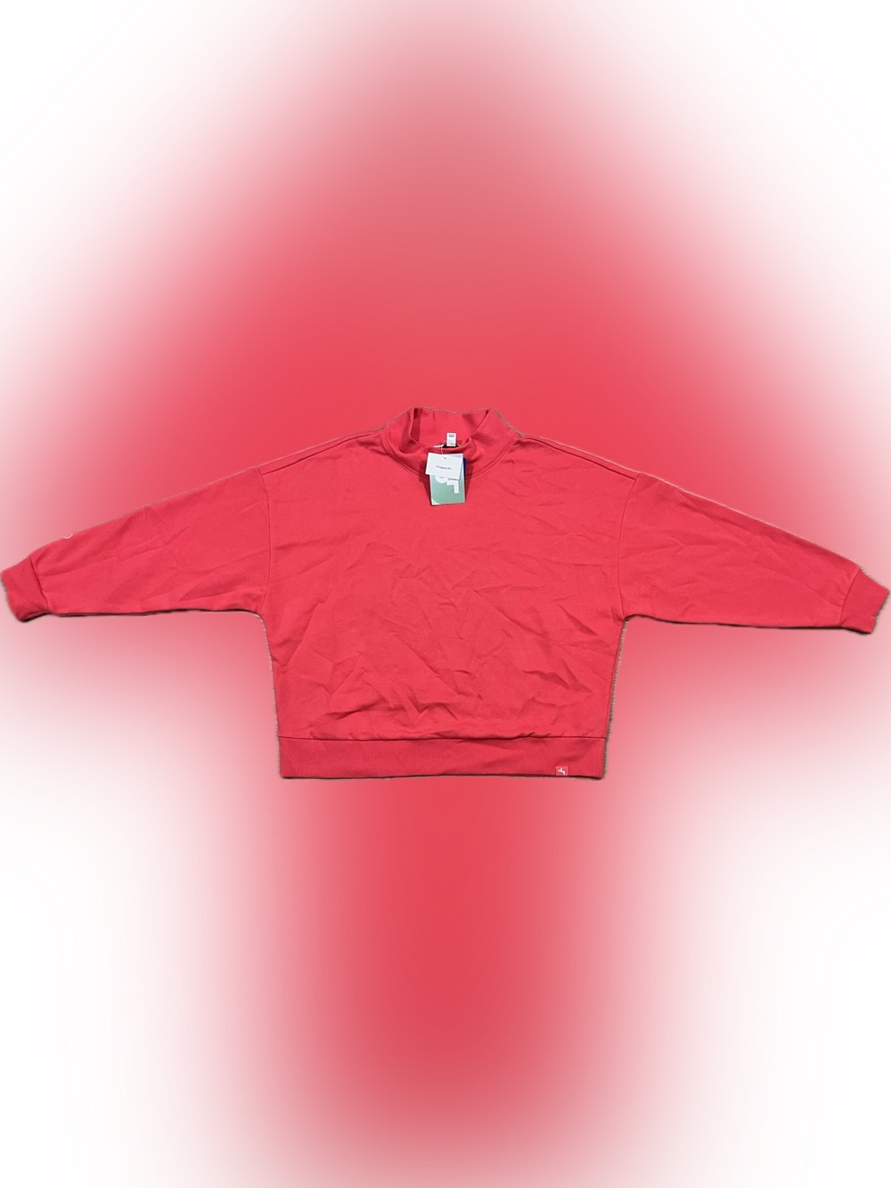 JoyLab Azalea Pink Cropped Mock Neck Sweatshirt NWT Size M